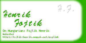 henrik fojtik business card